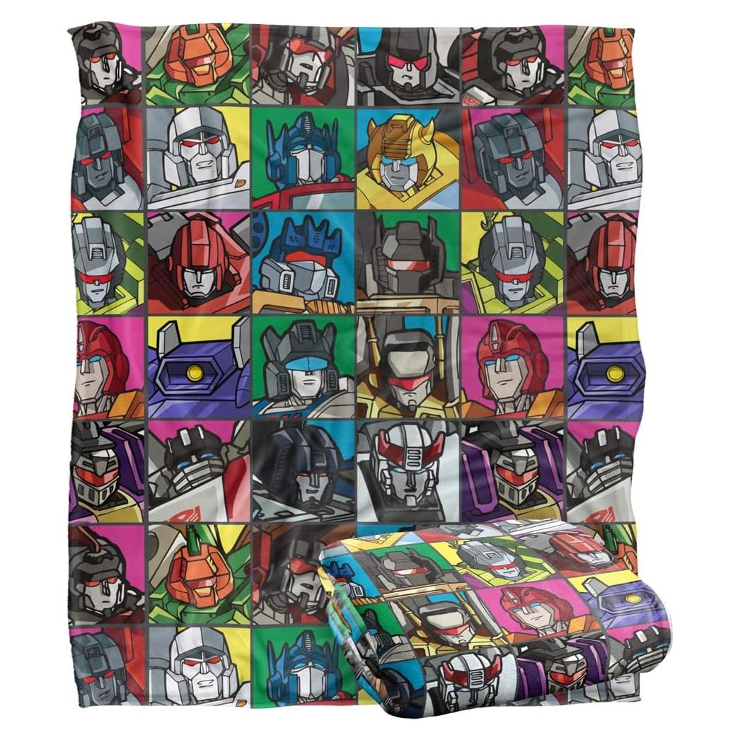 Manta Transformers Squares Toque Sedoso 130x150 cm LOGOVISION