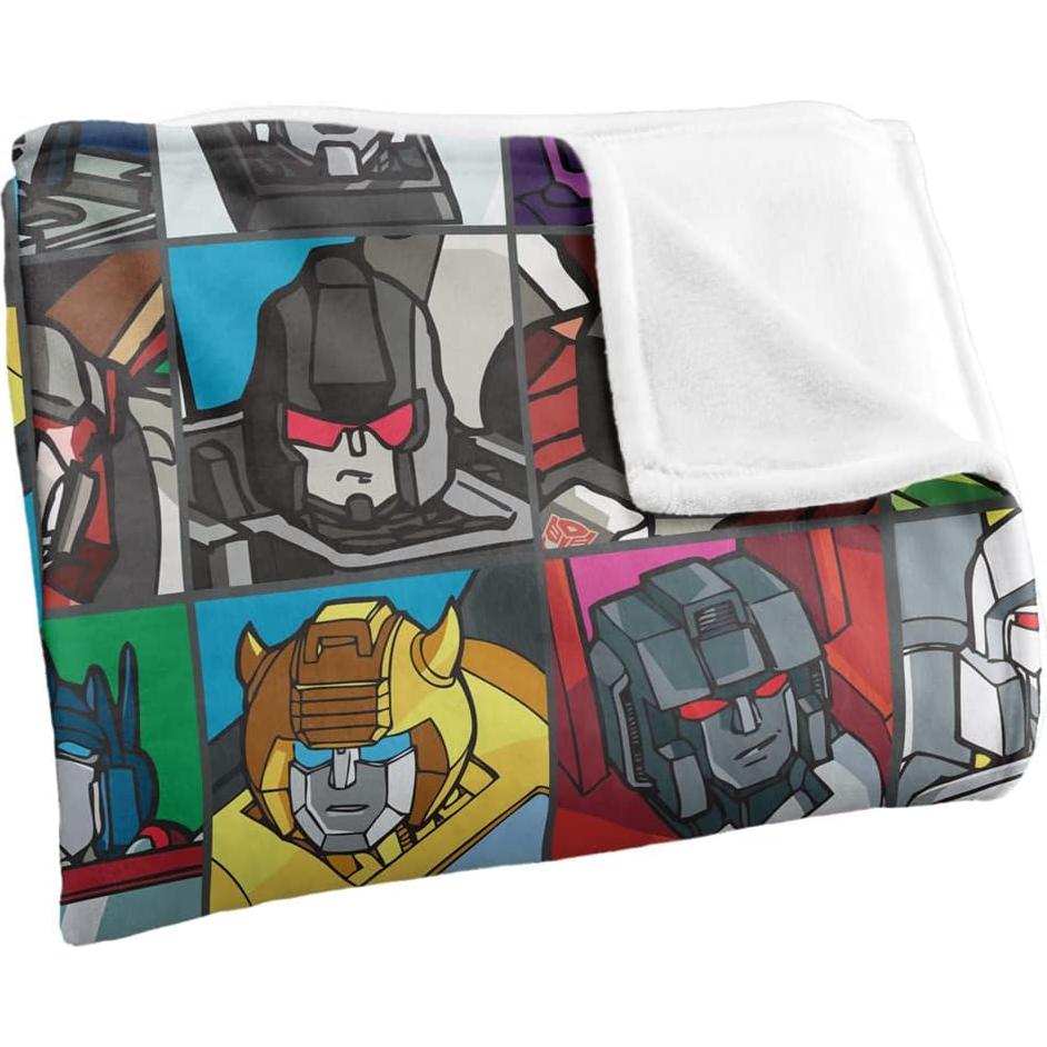 Manta Transformers Squares Toque Sedoso 130x150 cm LOGOVISION