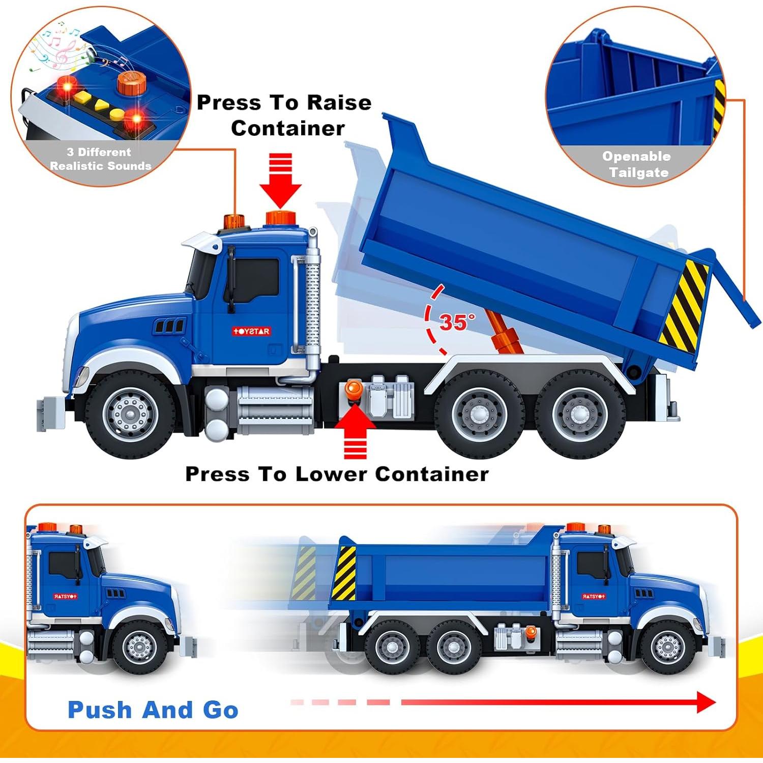 Camión Volquete SpringFlower 38 cm con Sonido y Luz