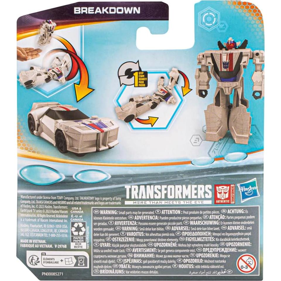 Transformers Juguete EarthSpark Breakdown 4" Conversión 1 Paso