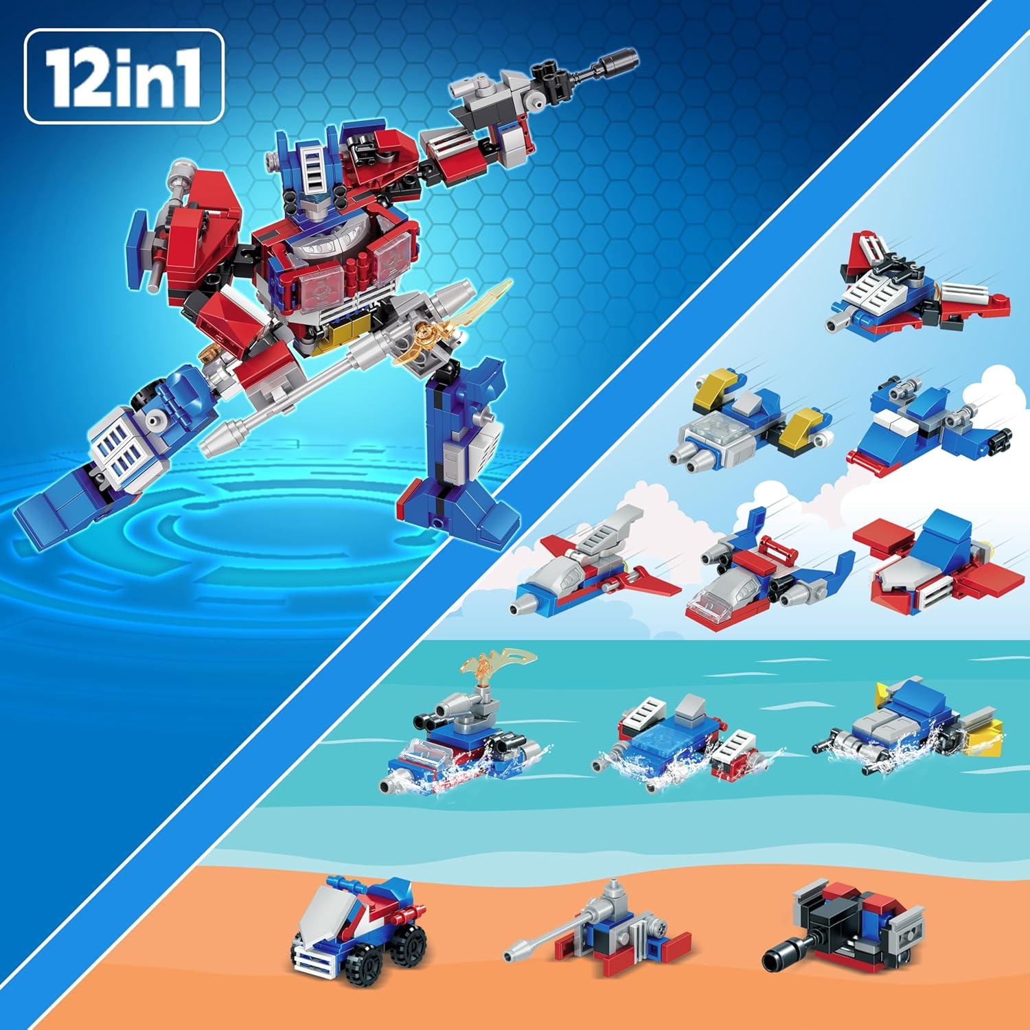 Set de 24 Bloques de Construcción Robot Transformable Bestbase 12 en 1