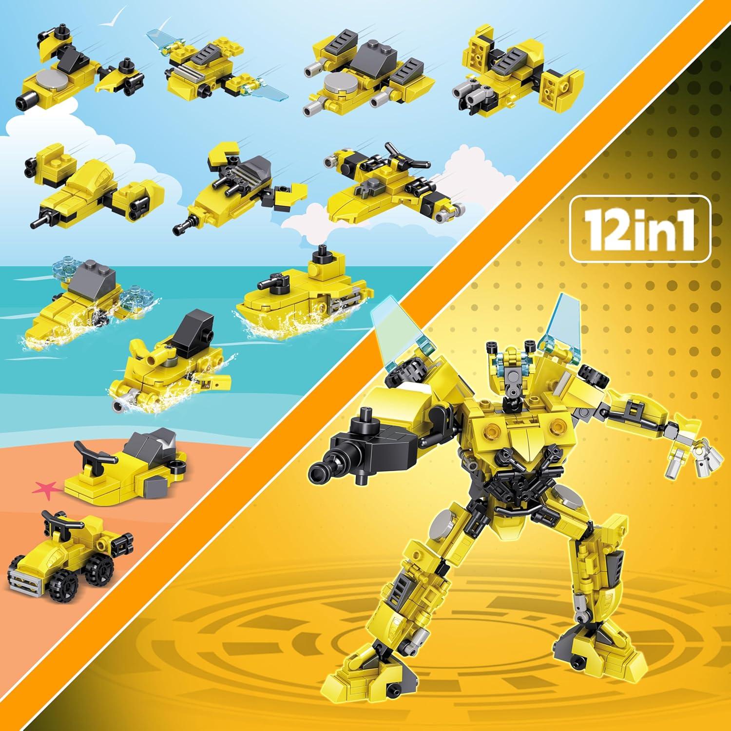 Set de 24 Bloques de Construcción Robot Transformable Bestbase 12 en 1