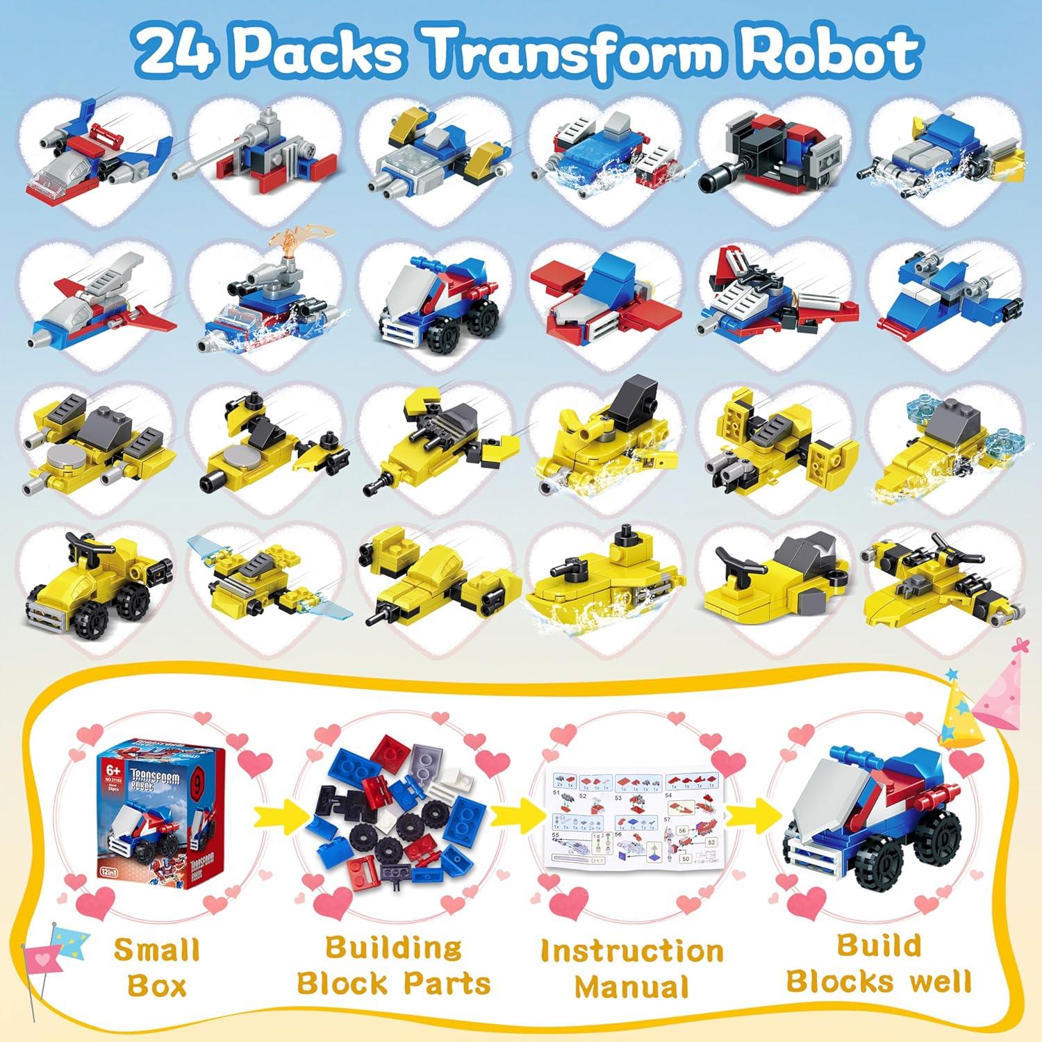 Set de 24 Bloques de Construcción Robot Transformable Bestbase 12 en 1