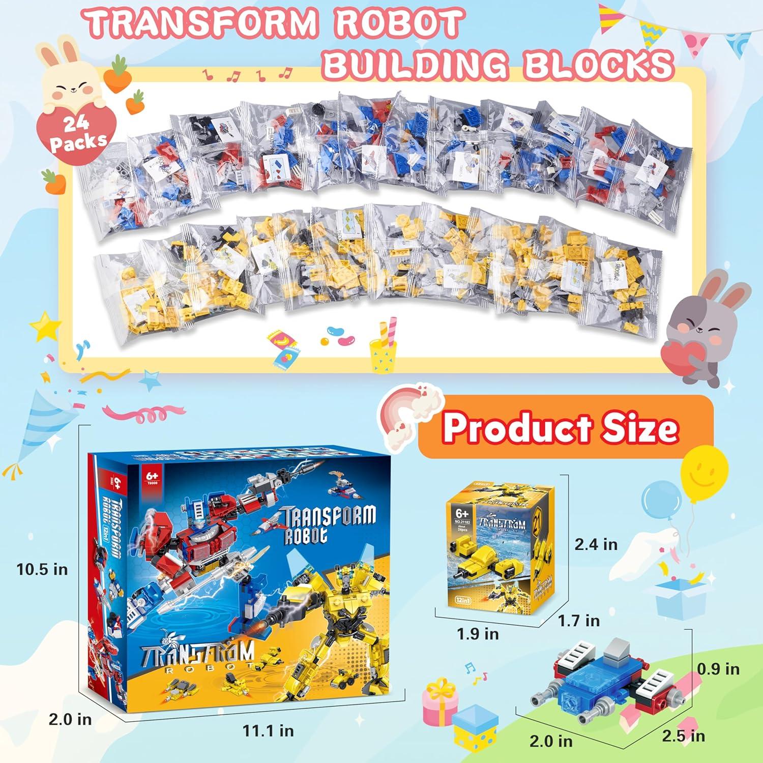 Set de 24 Bloques de Construcción Robot Transformable Bestbase 12 en 1