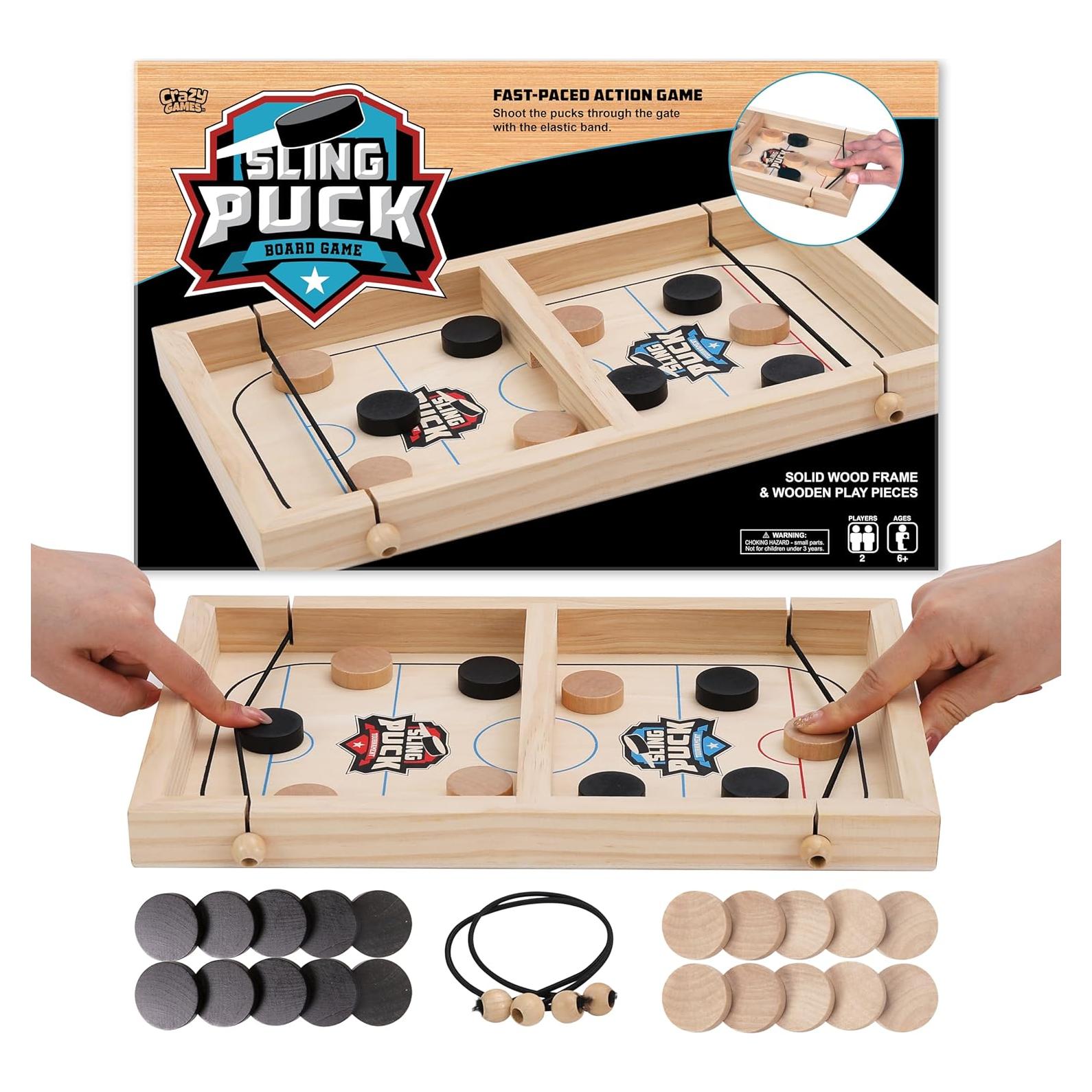 Juego de Mesa Crazy Games Sling Puck 2 Jugadores Madera