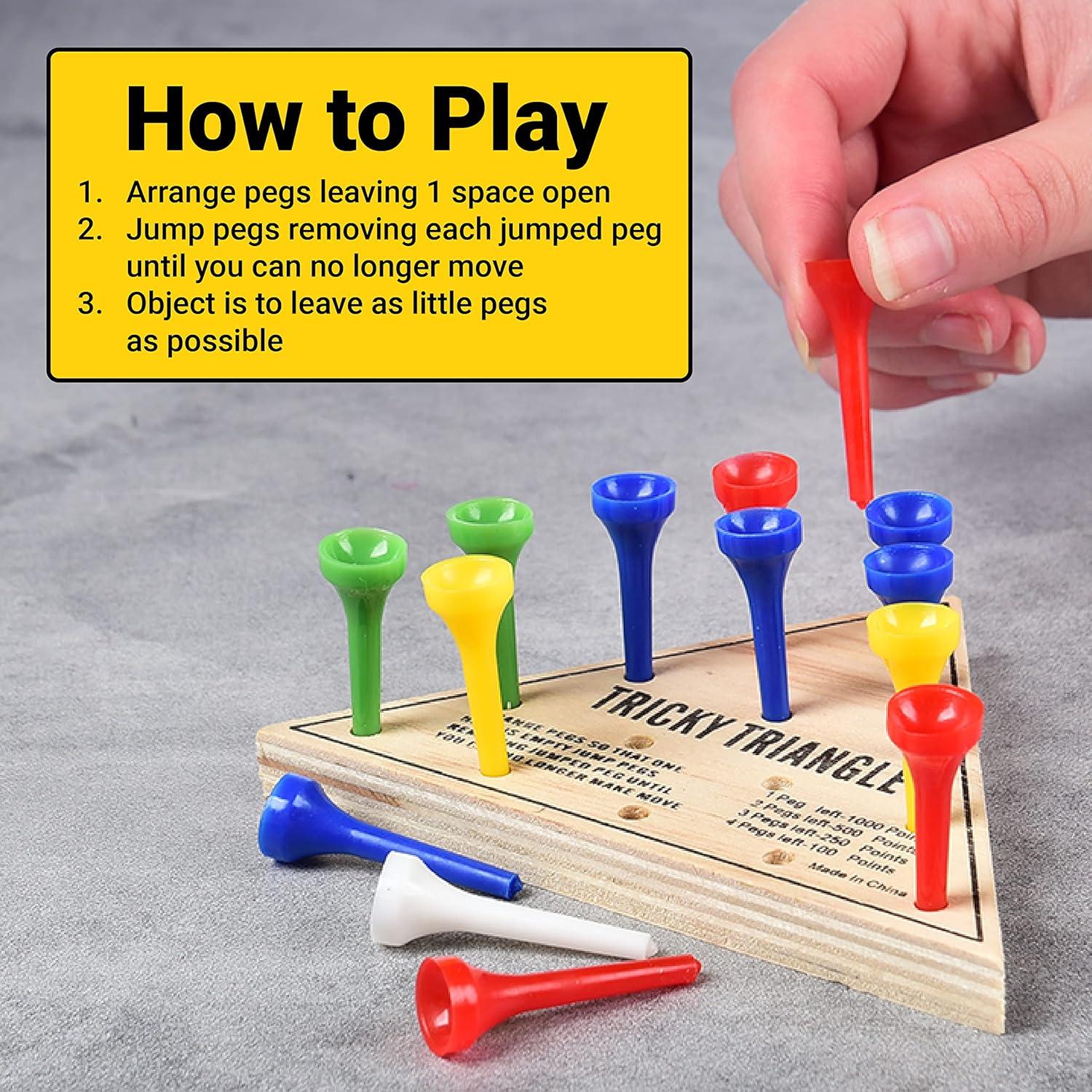 Juego Triángulo Tricky U.S. Toy - Madera con Clavijas