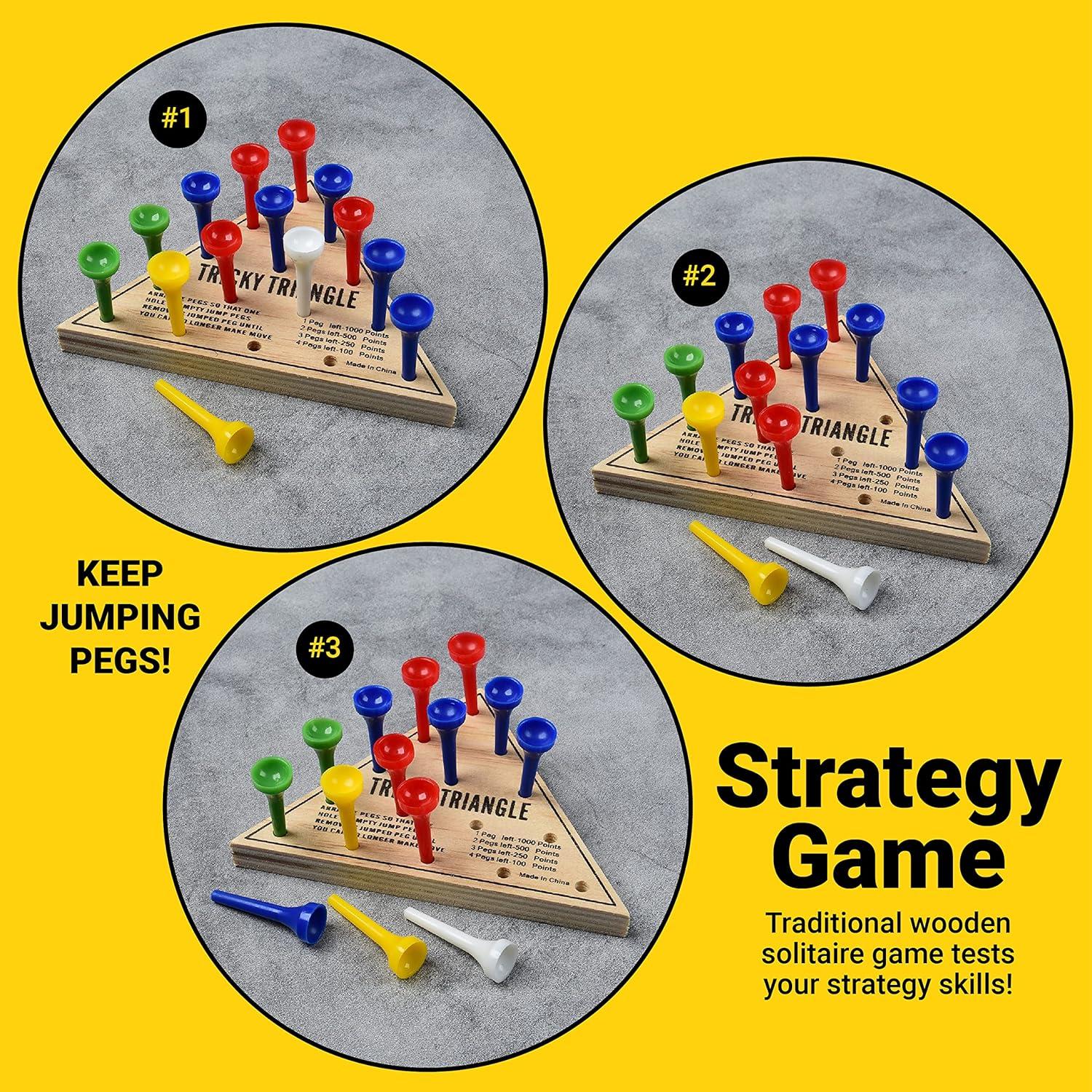 Juego Triángulo Tricky U.S. Toy - Madera con Clavijas