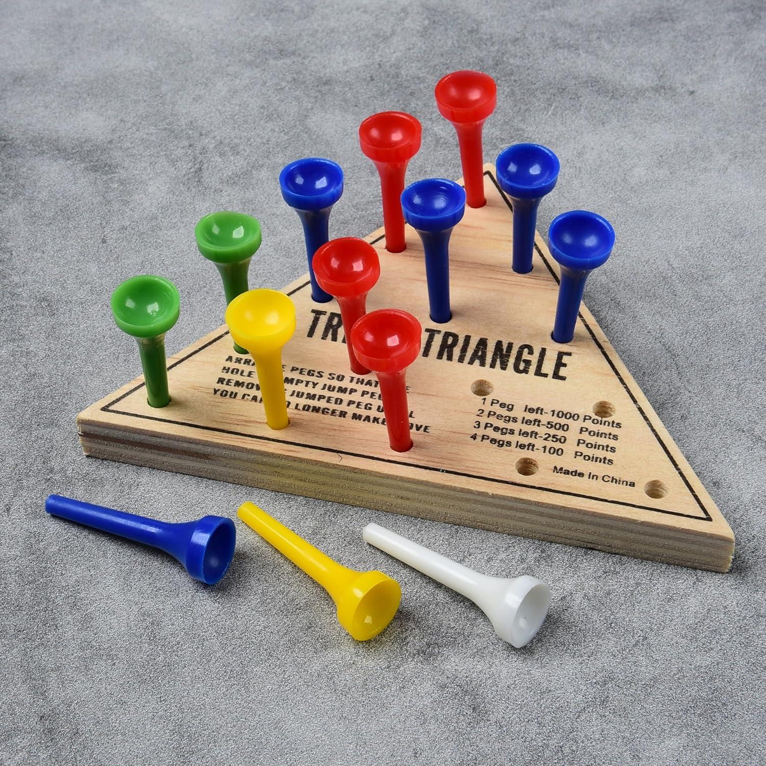 Juego Triángulo Tricky U.S. Toy - Madera con Clavijas