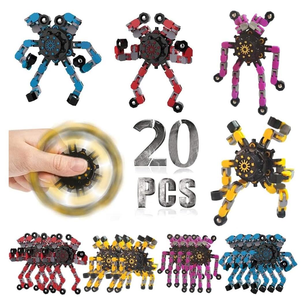 20 Piezas Juguetes Spinners Antiestrés DUBANJOWE Robot Transformable