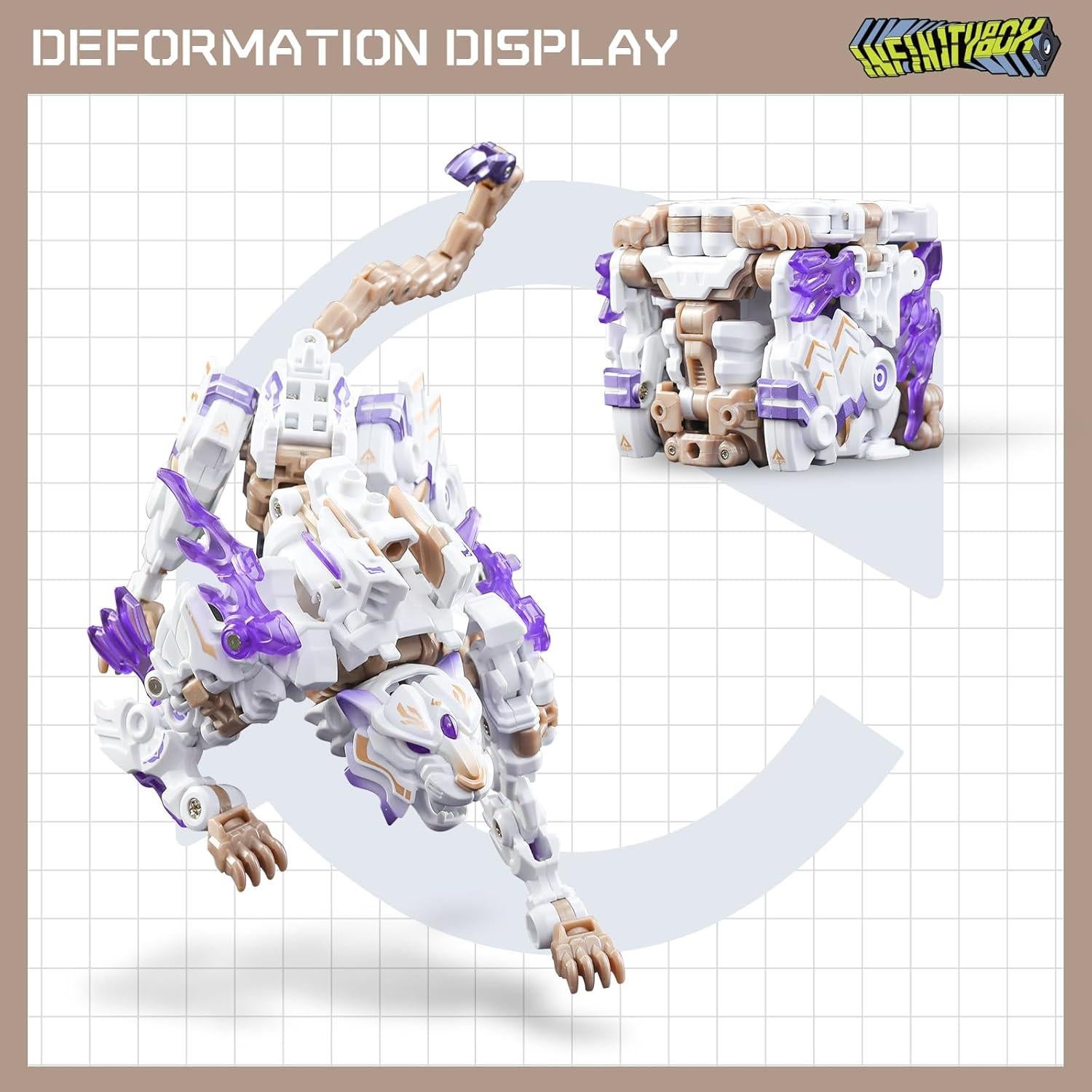 52TOYS Caja Infinita IB-03 Tigre Blanco Juguete Transformable
