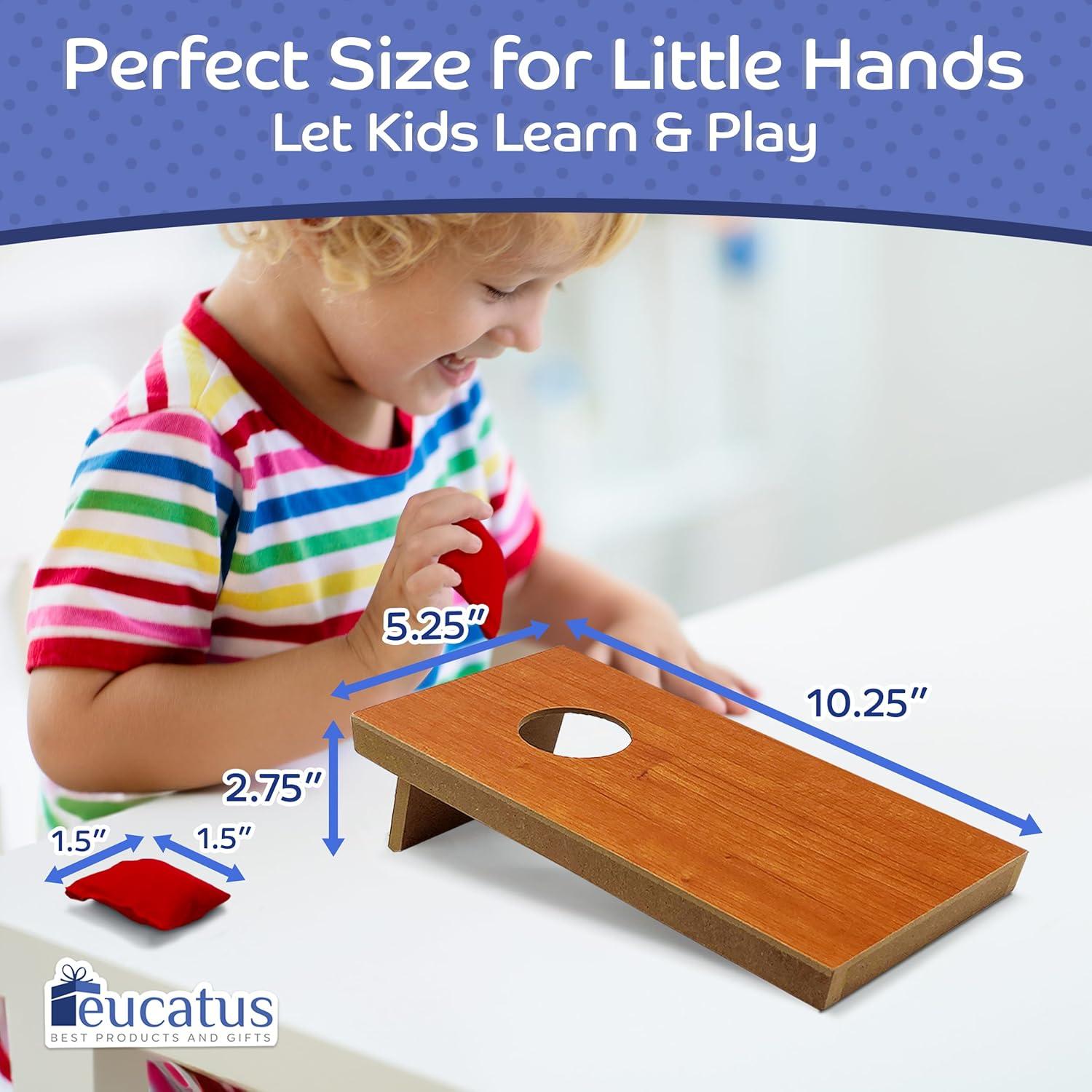 Juego de Cornhole Mini EUCATUS 2 Tableros y 8 Bolsas