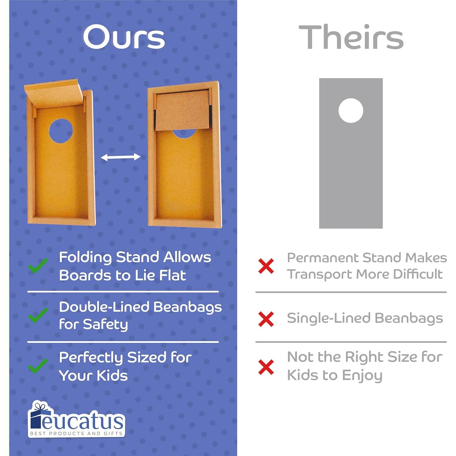 Juego de Cornhole Mini EUCATUS 2 Tableros y 8 Bolsas