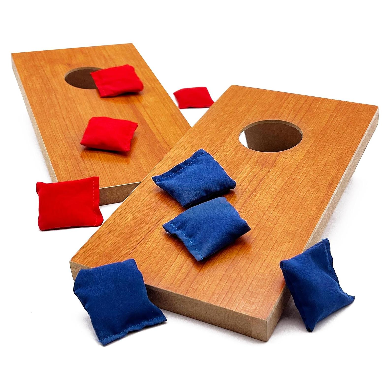 Conjunto de Cornhole de Escritorio Eucatus - 2 Tableros y 8 Bolsas