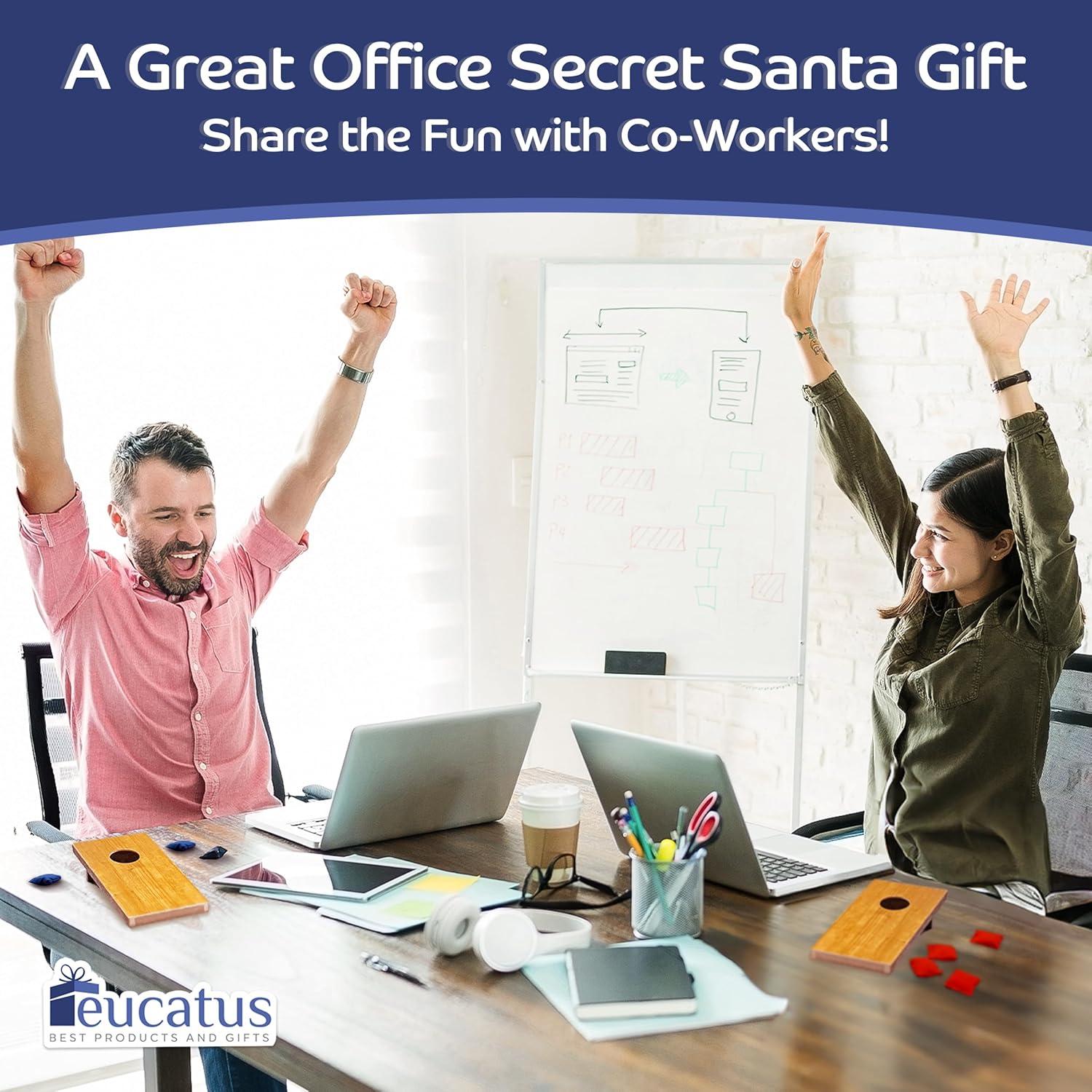 Conjunto de Cornhole de Escritorio Eucatus - 2 Tableros y 8 Bolsas