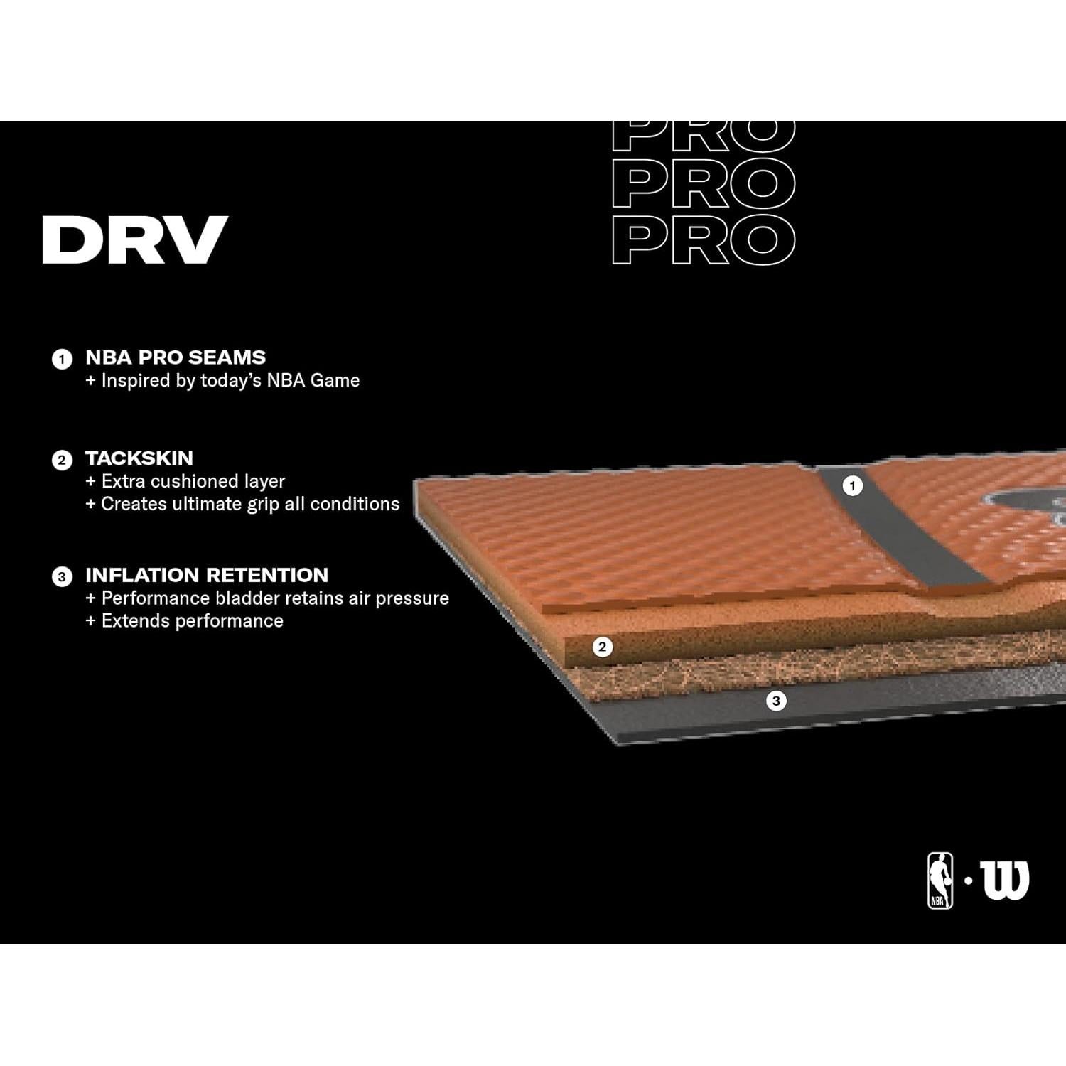 Balón de Baloncesto Wilson NBA DRV Tamaño 4 Marrón