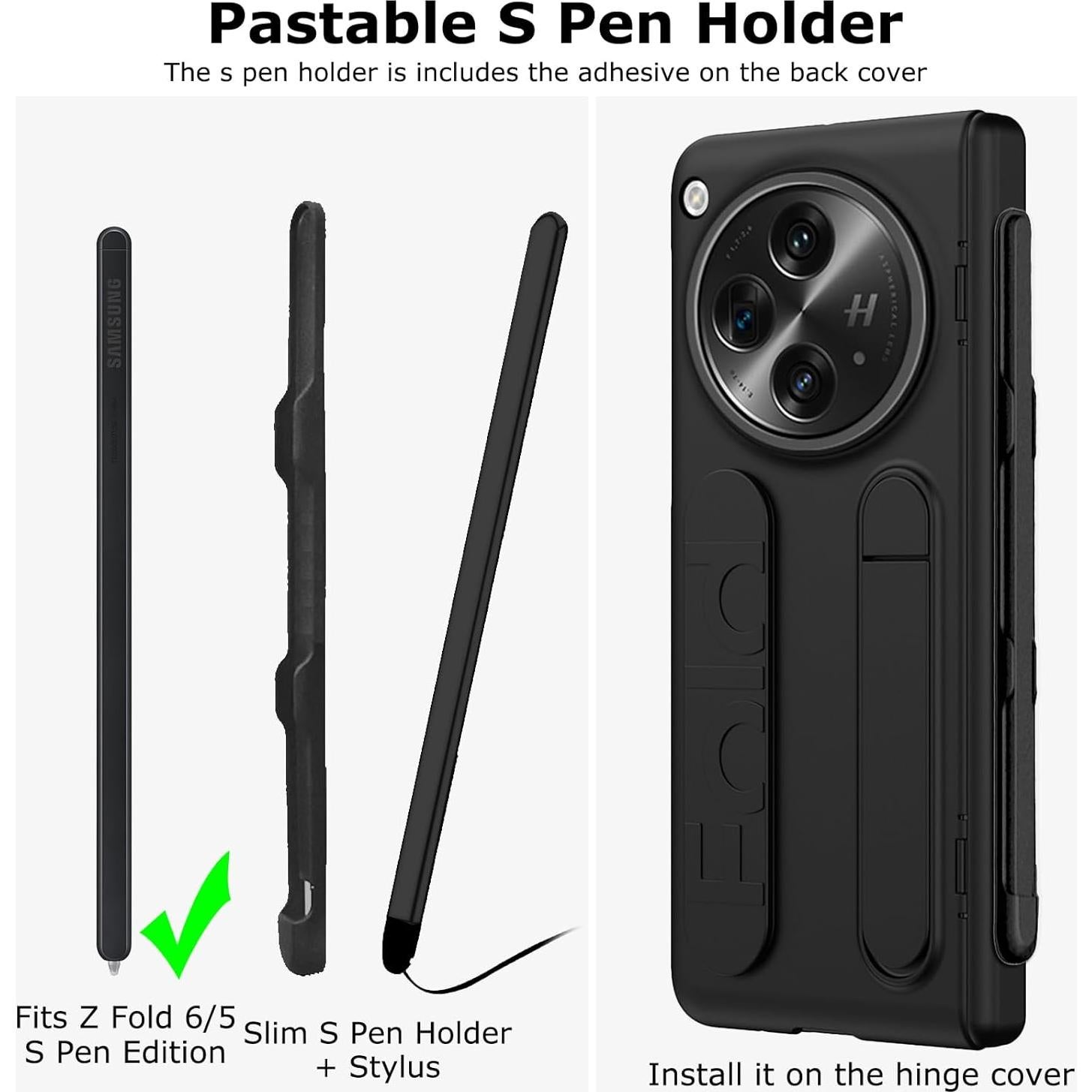 Funda OnePlus Open YQODSZ con Correa y Estilógrafo Negro