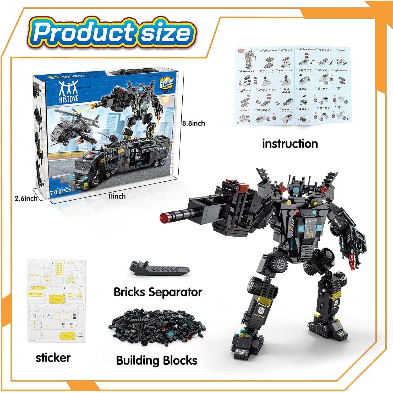 Kit de Construcción de Robots 51-en-1 HISTOYE para Niños 6+