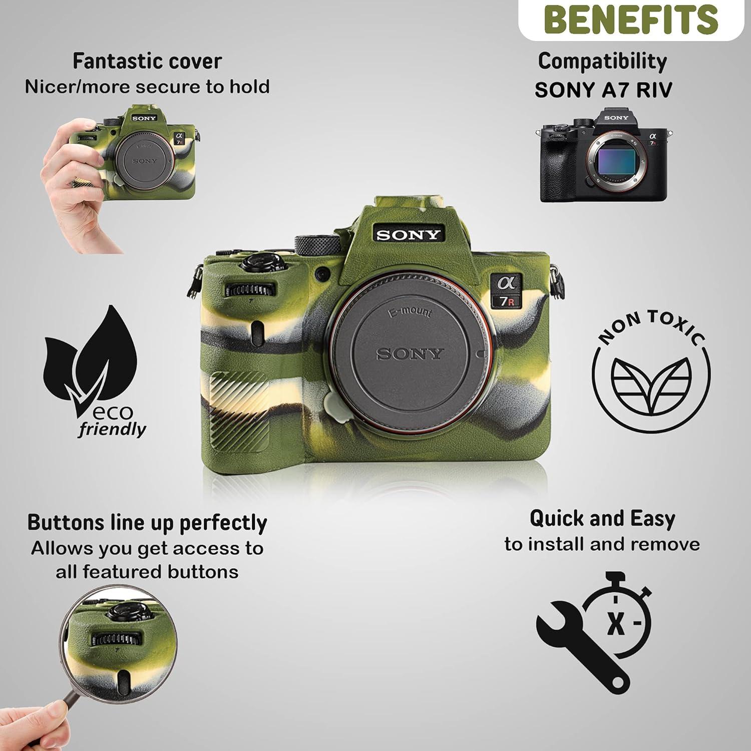 Funda de Silicona STSEETOP para Cámara Sony A7RIV A7R4 Verde Militar