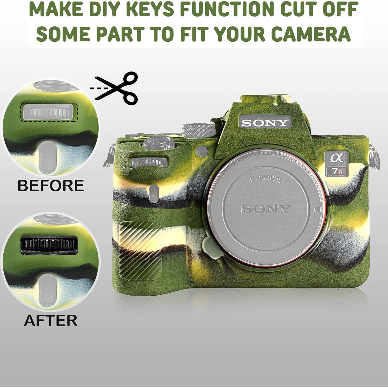 Funda de Silicona STSEETOP para Cámara Sony A7RIV A7R4 Verde Militar