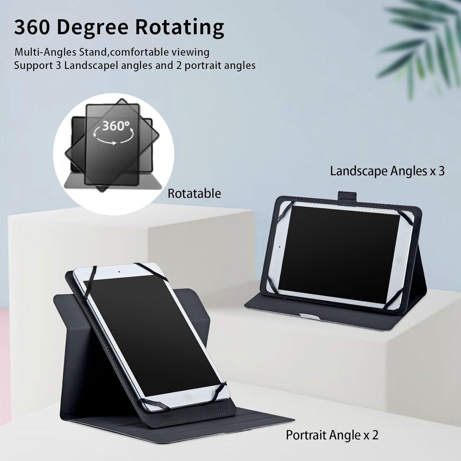 Universal 7 8 Inch Tablet Case, Tablet Case for TCL Tab 8 LE/TCL TAB 8 Plus/TCL Tab 8 WiFi/Fire HD 8 2024, Multi-Angle Viewing PU Leather Stand Case for All 7.0-8.5 Inch Tablet, Birds in Basket