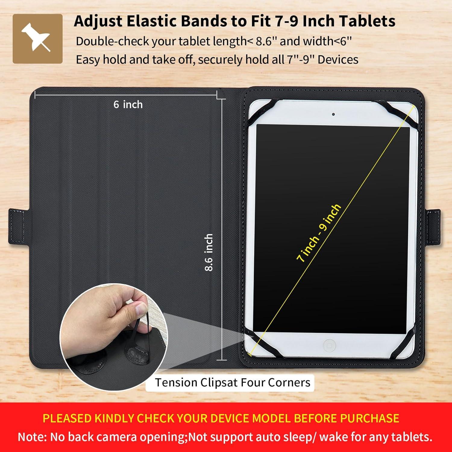 Universal 7 8 Inch Tablet Case, Tablet Case for TCL Tab 8 LE/TCL TAB 8 Plus/TCL Tab 8 WiFi/Fire HD 8 2024, Multi-Angle Viewing PU Leather Stand Case for All 7.0-8.5 Inch Tablet, Birds in Basket