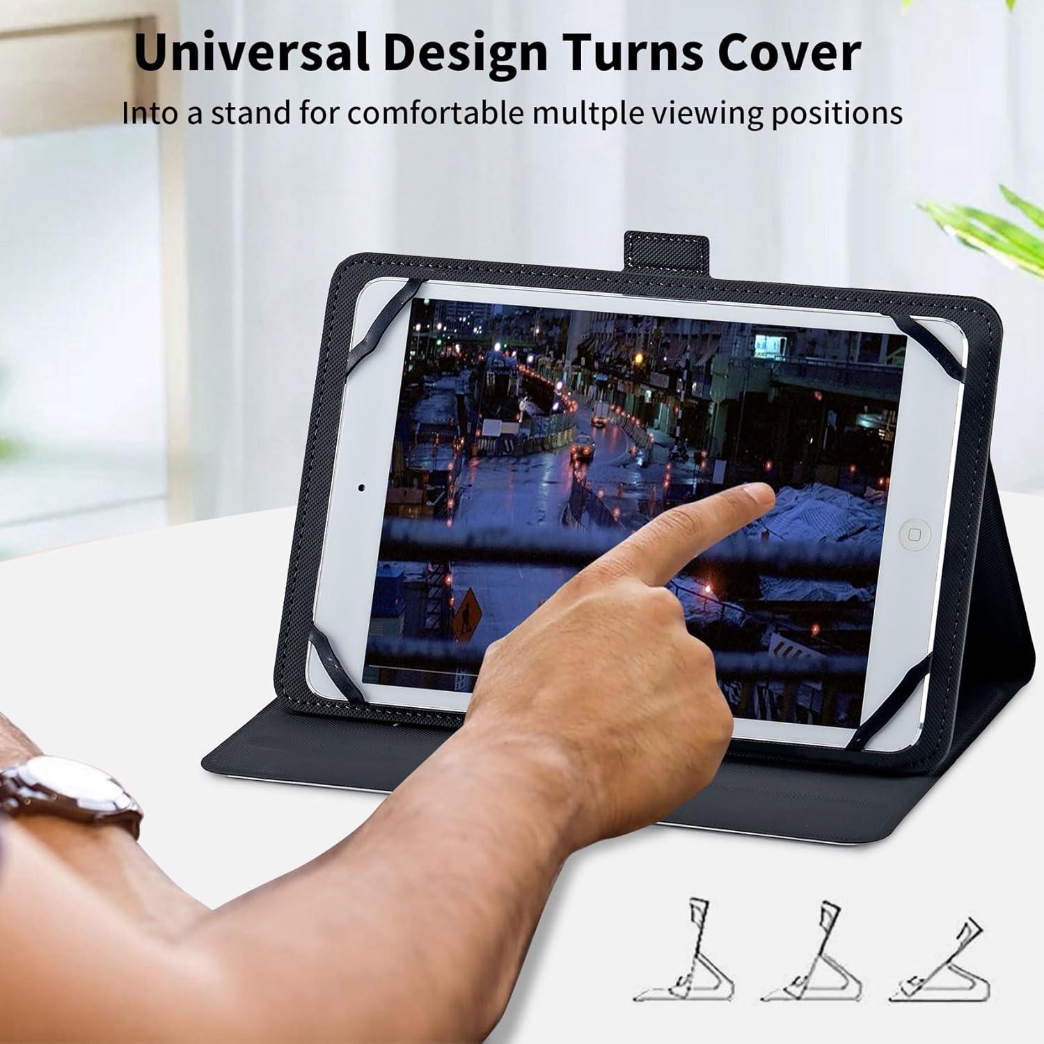 Universal 7 8 Inch Tablet Case, Tablet Case for TCL Tab 8 LE/TCL TAB 8 Plus/TCL Tab 8 WiFi/Fire HD 8 2024, Multi-Angle Viewing PU Leather Stand Case for All 7.0-8.5 Inch Tablet, Birds in Basket
