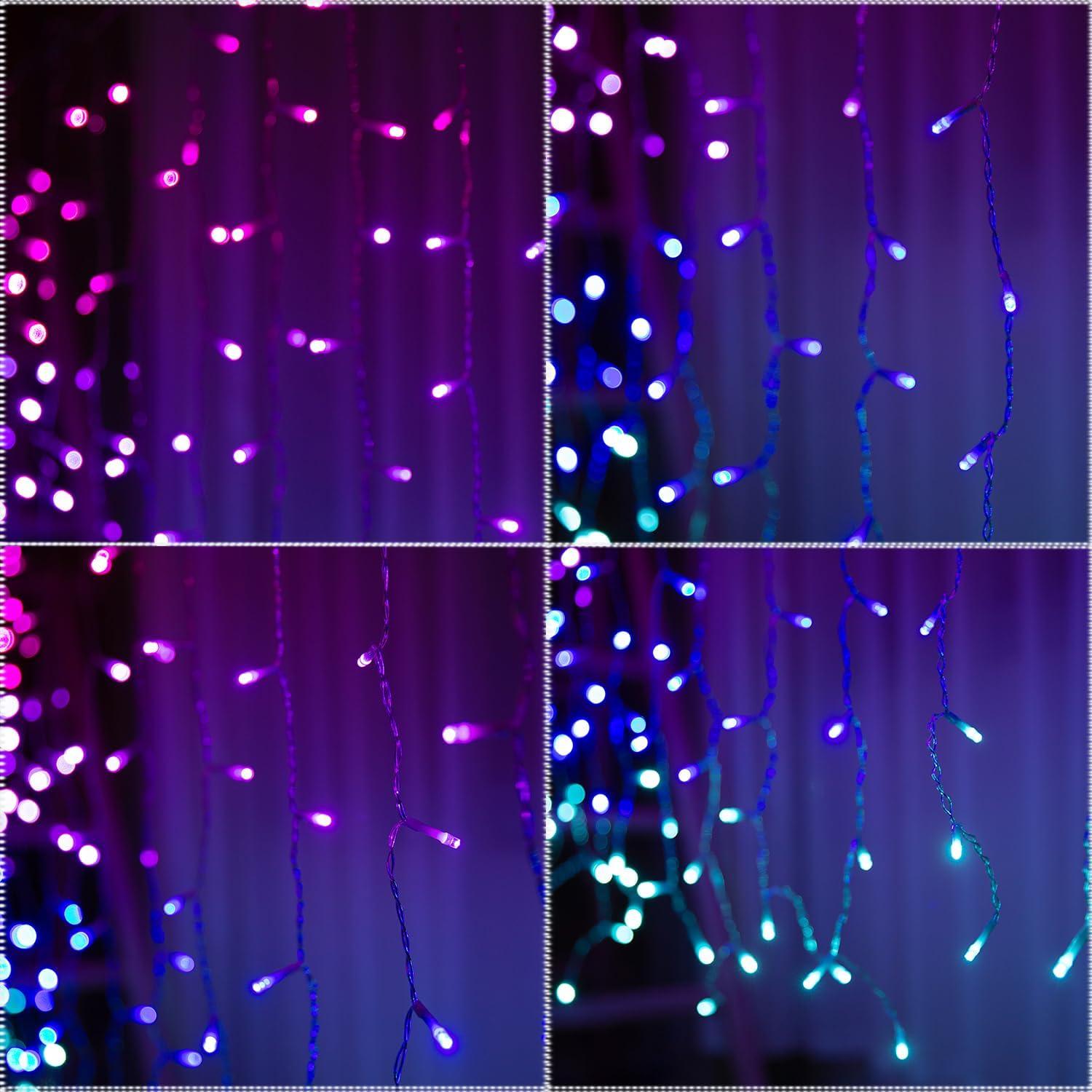 Luces de Cortina LED Snokip 192 con Control Remoto y 8 Modos