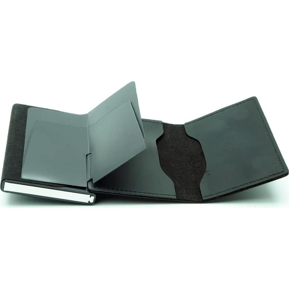 Cartera Slim Pacer Go de Aluminio y Cuero con Bloqueo RFID