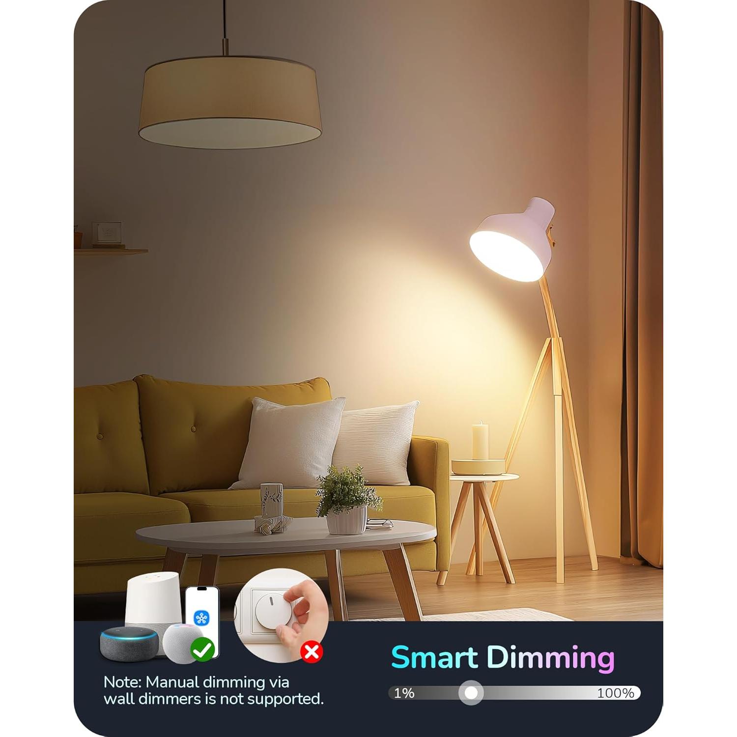 Bombillas Inteligentes EDISHINE Matter RGBTW 9W 800LM 2PCS