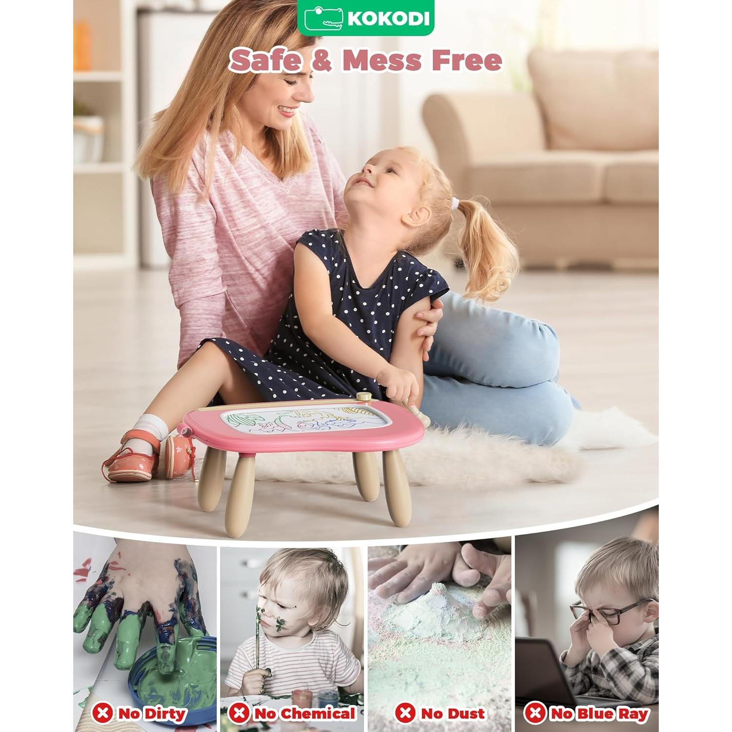 Pizarra Magnética KOKODI Rosa para Niños 1-3 Años