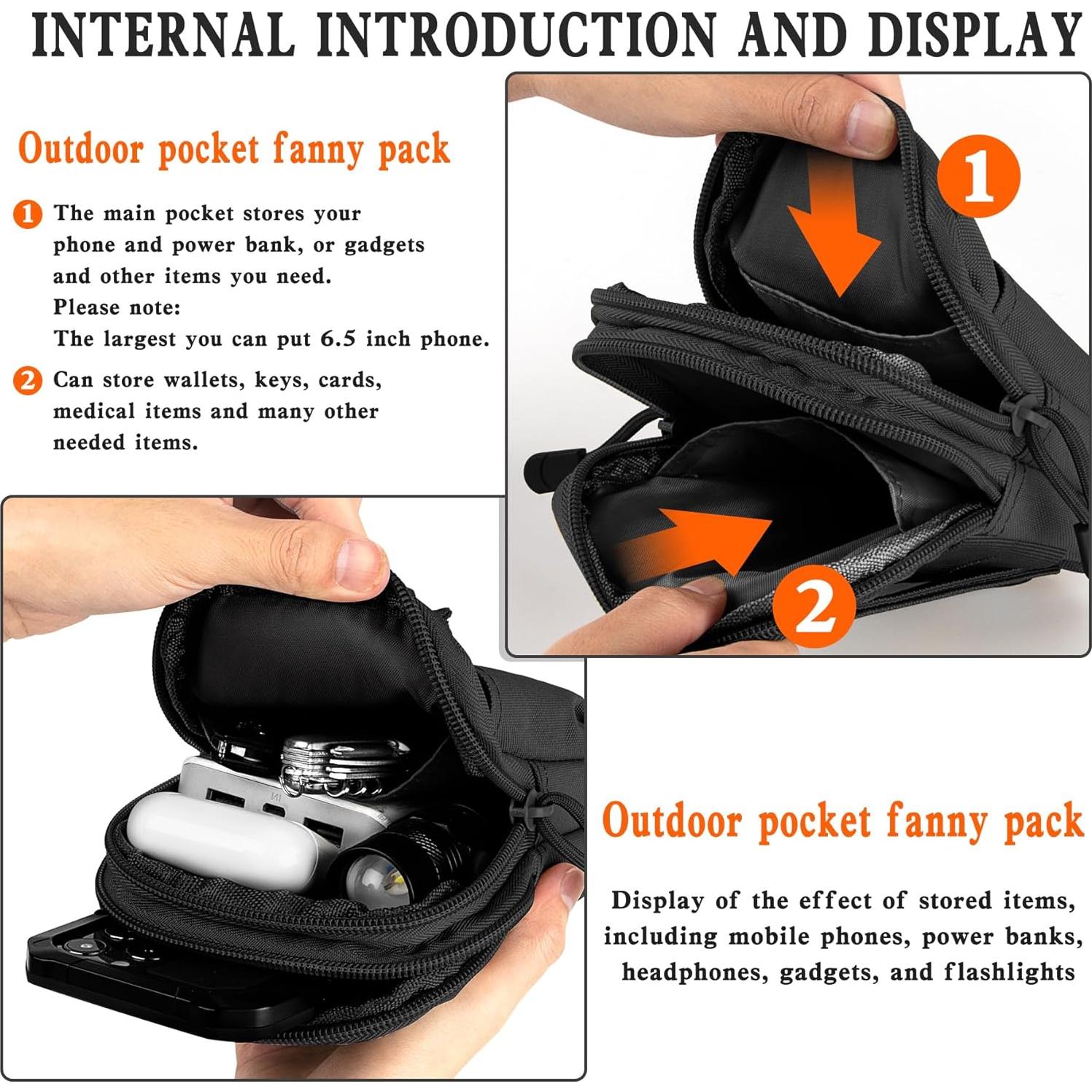 Funda Táctica Molle bvya para Teléfono Negro Compatible iPhone