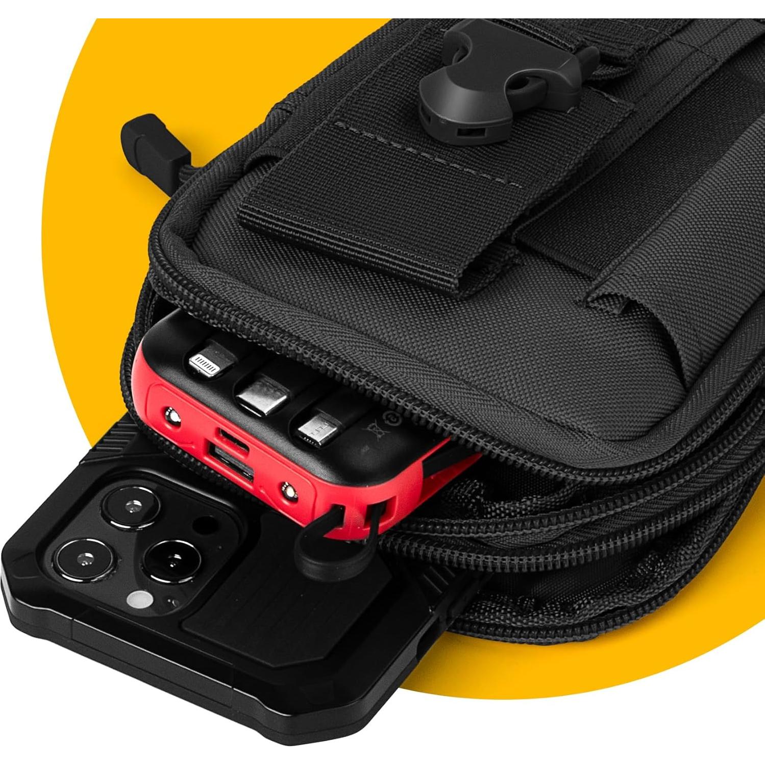 Funda Táctica Molle bvya para Teléfono Negro Compatible iPhone