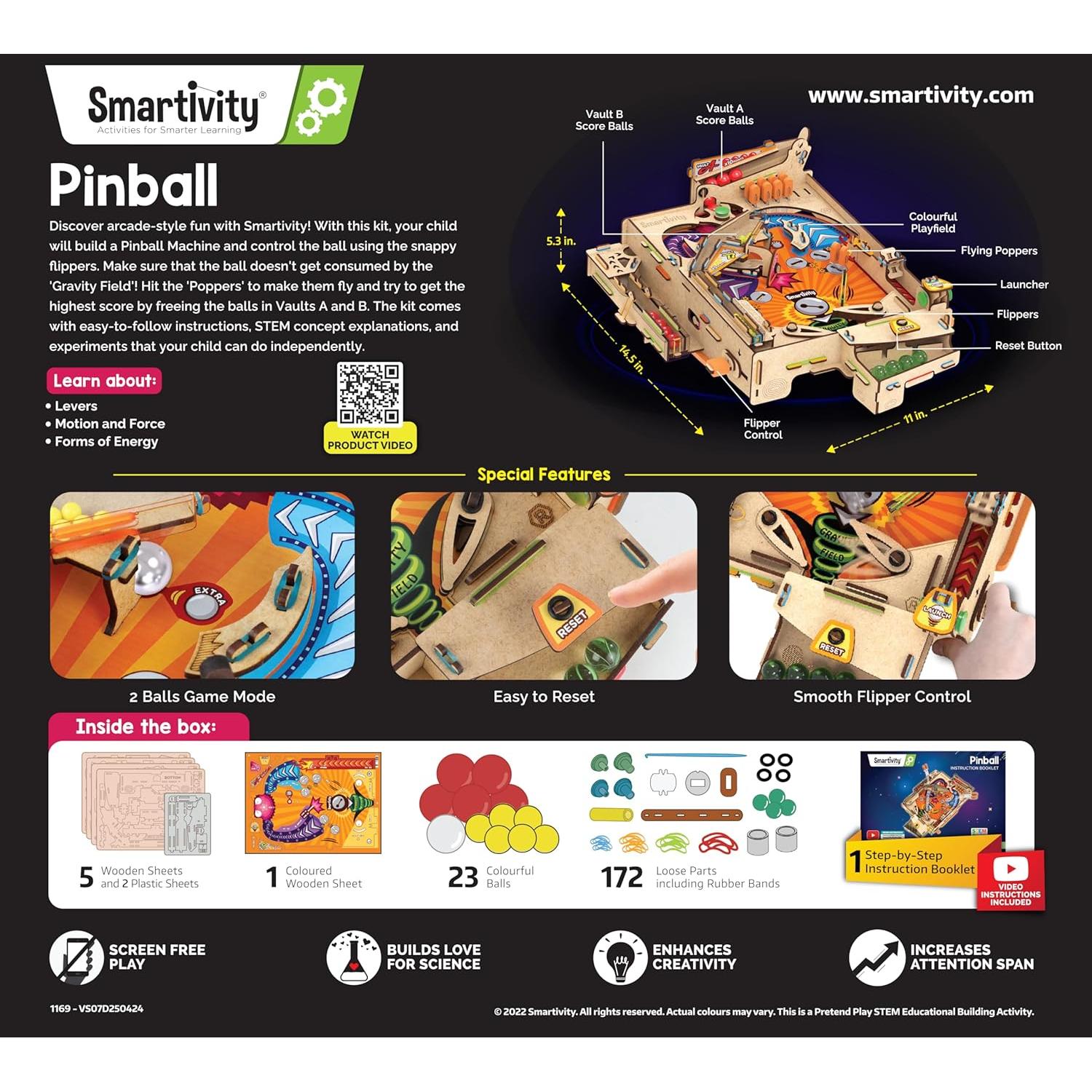 Juguete de Máquina de Pinball DIY Smartivity para 8 a 14 Años