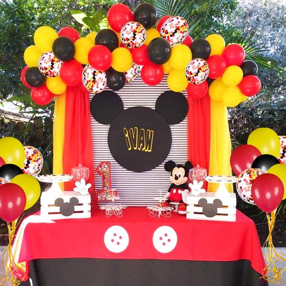 Globos JOYYPOP 80 pcs negro rojo amarillo confeti fiesta