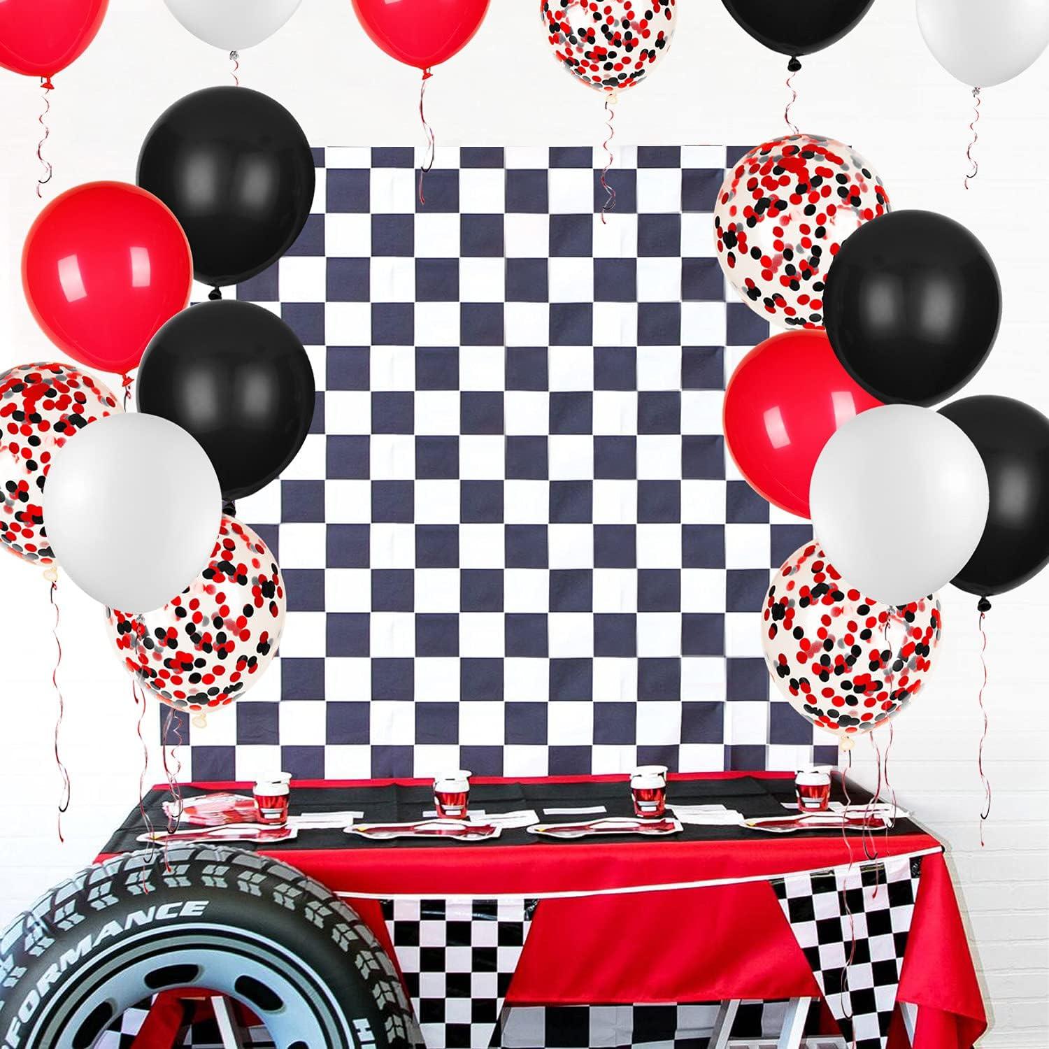 Globos de Láttex JOYYPOP 80Pcs Rojos, Blancos y Negros