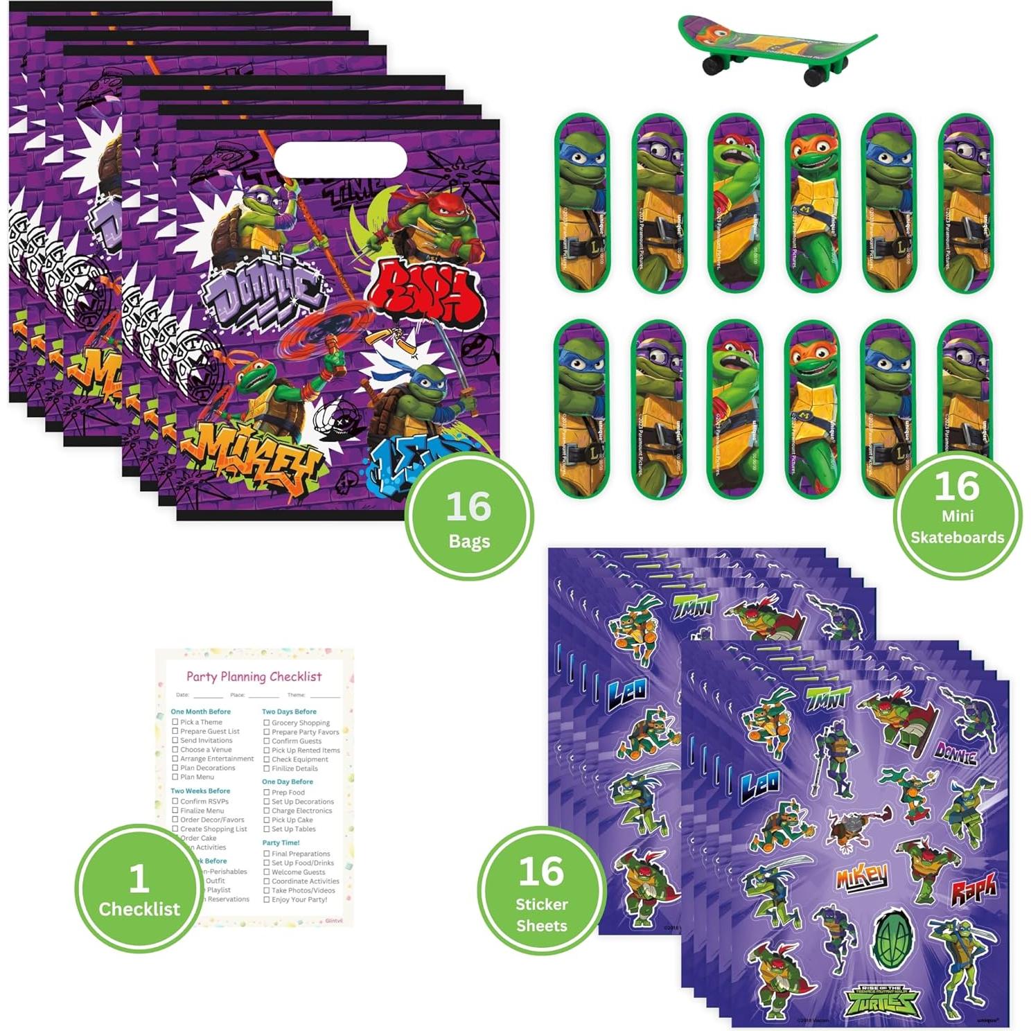 Paquete de Fiesta Tortugas Ninja para 16 Invitados - Unique