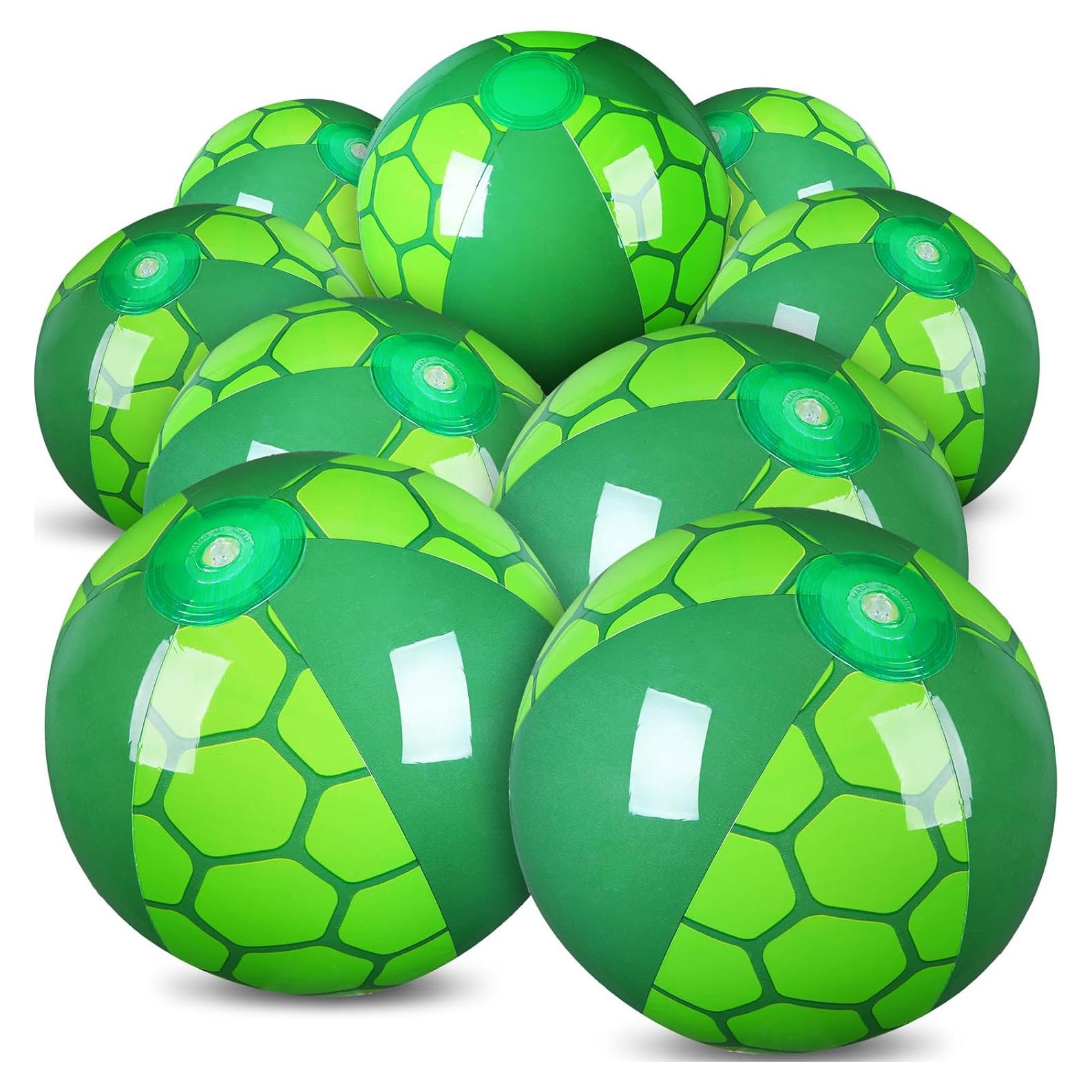 Paquete de 12 Pelotas de Playa Temáticas Leyndo 20 cm Verde