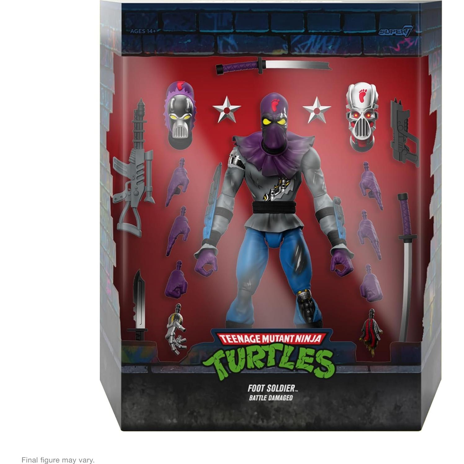 Figura de Acción Super7 TMNT Soldado Pie Dañado 17.8 cm