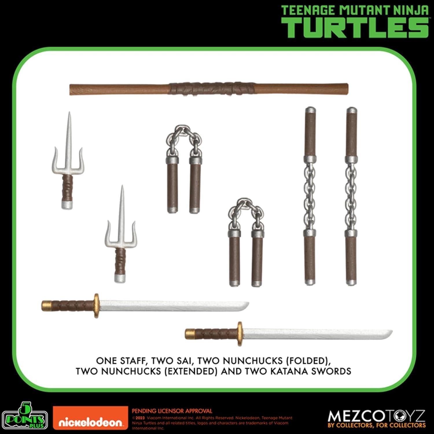 Set Deluxe Tortugas Ninja 5 Points Plus Mezco - 4 Figuras