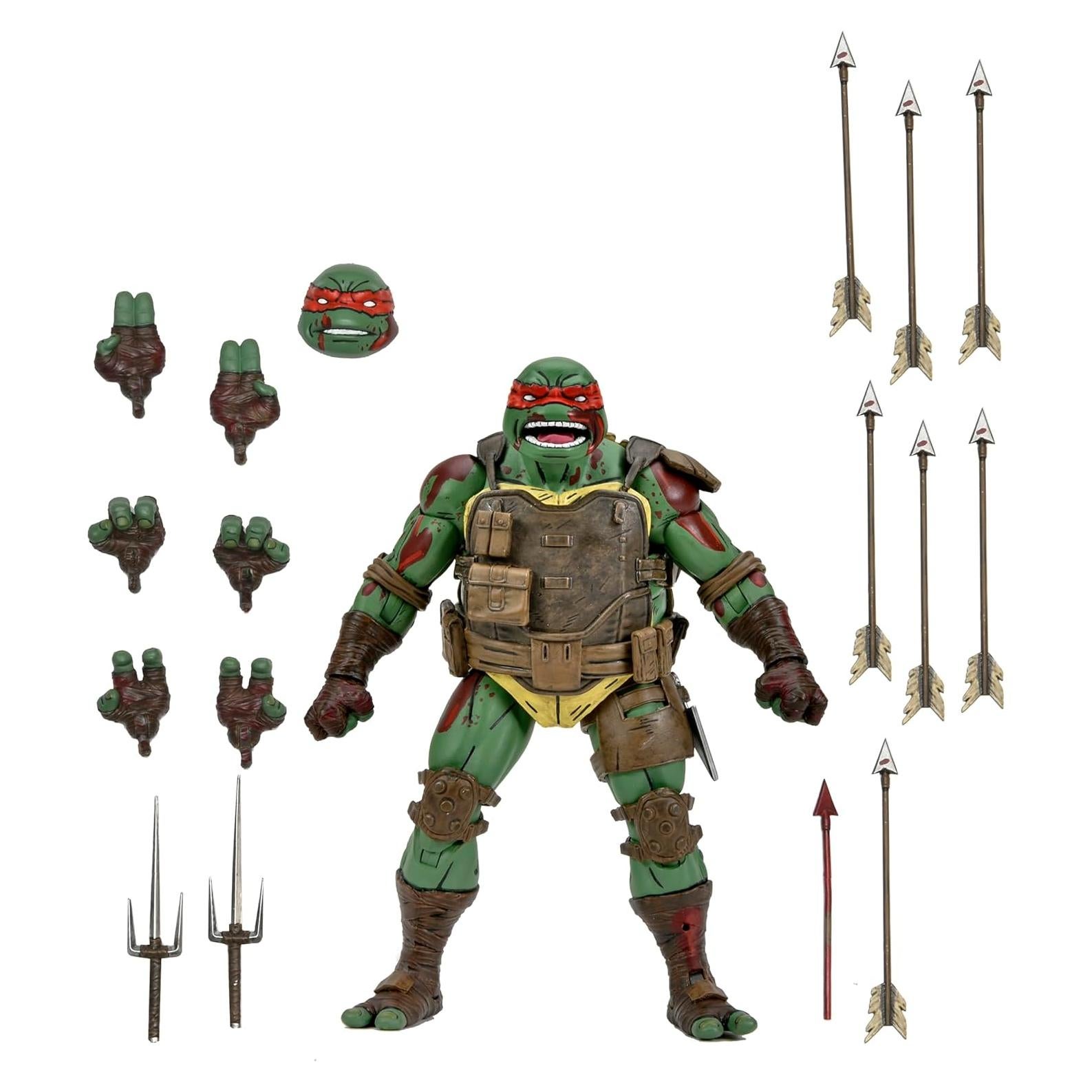 Figura de Acción NECA Tortugas Ninja Raphael 1:7 Daños de Batalla