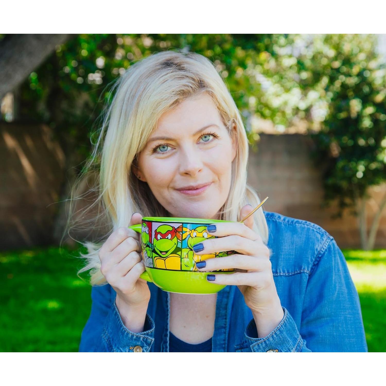 Taza de sopa cerámica Silver Buffalo TMNT 710 ml Verde