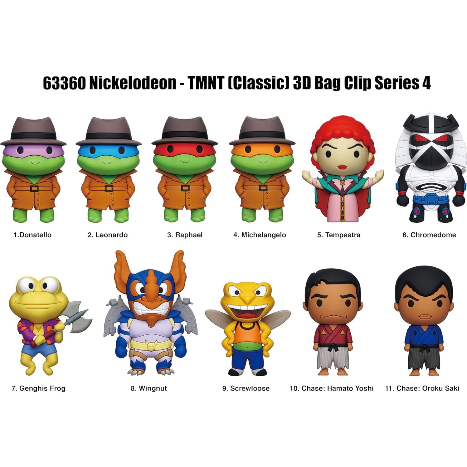 Clip de Bolsa 3D TMNT Serie 4 - 11 Personajes Clásicos