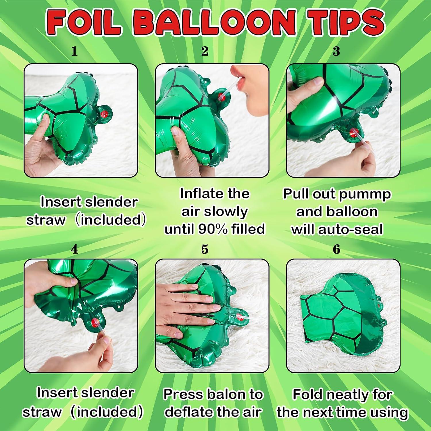 Banner Cumpleaños Tortuga Verde Superhéroe GoGoGoodie 22.86x17.78cm