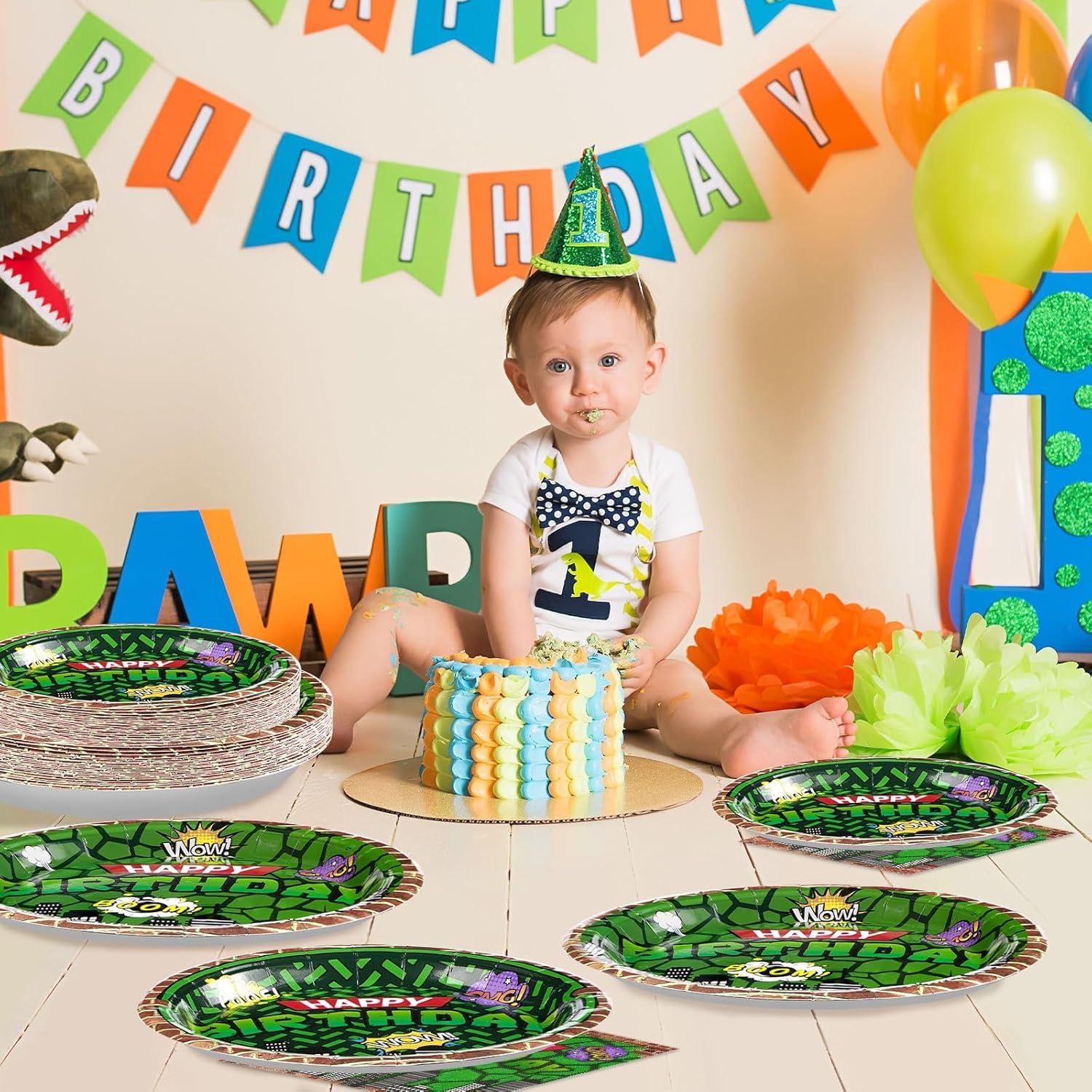 200 Piezas Vajilla Desechable Fiesta Tortuga Grencian Verde