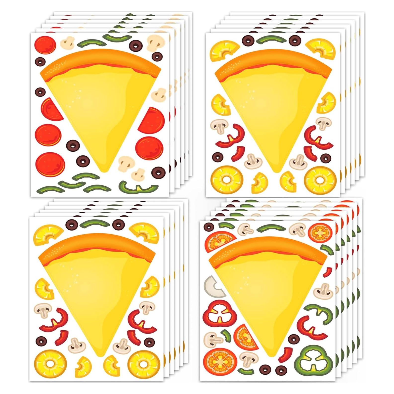 Stickers de Pizza para Niños Edgewood Toys - 24 Hojas Creativas