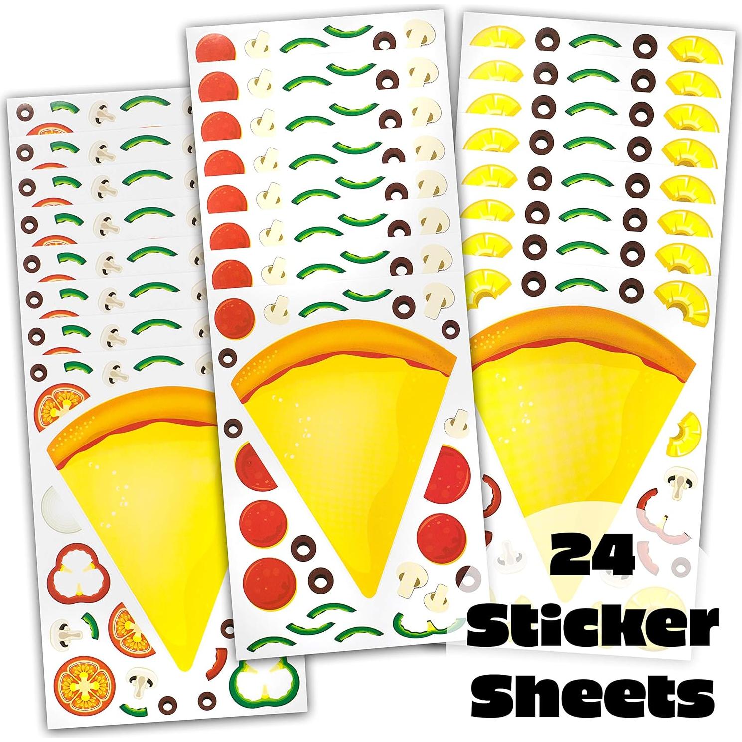 Stickers de Pizza para Niños Edgewood Toys - 24 Hojas Creativas