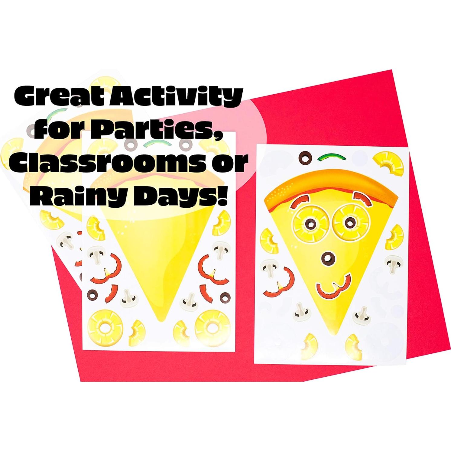 Stickers de Pizza para Niños Edgewood Toys - 24 Hojas Creativas