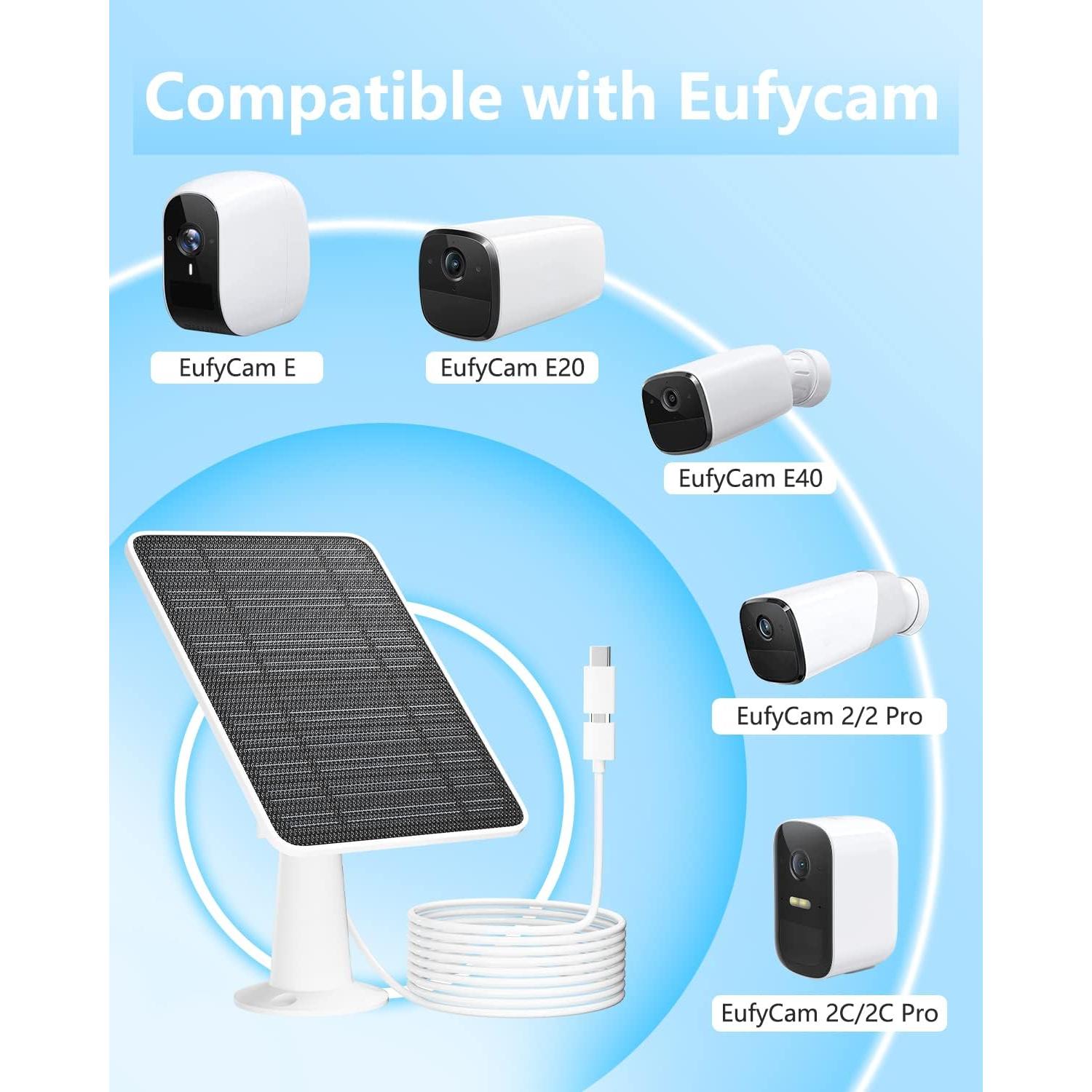 Panel Solar FOHOA para Eufycam 2C/2 Pro, 4W, 3 Paquete