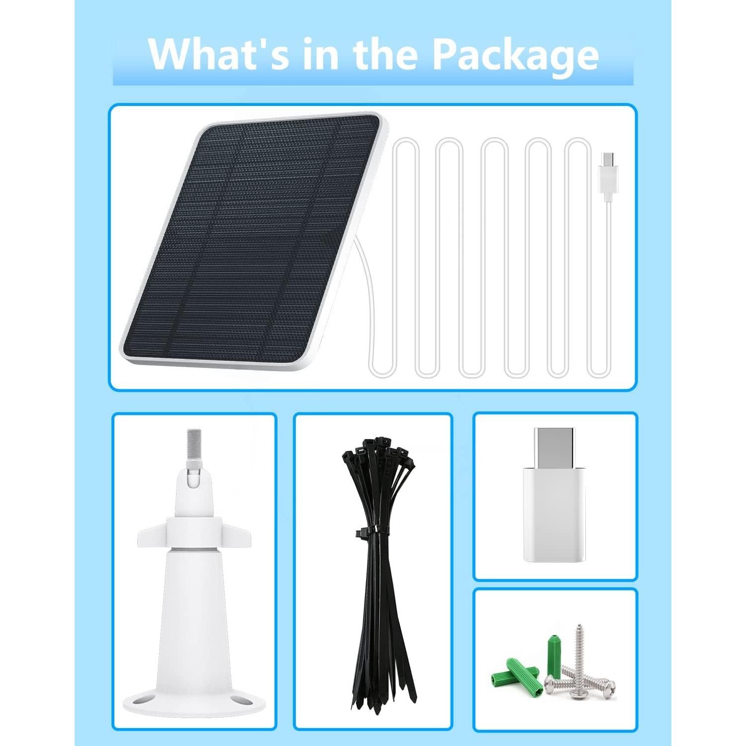 Panel Solar FOHOA para Eufycam 2C/2 Pro, 4W, 3 Paquete