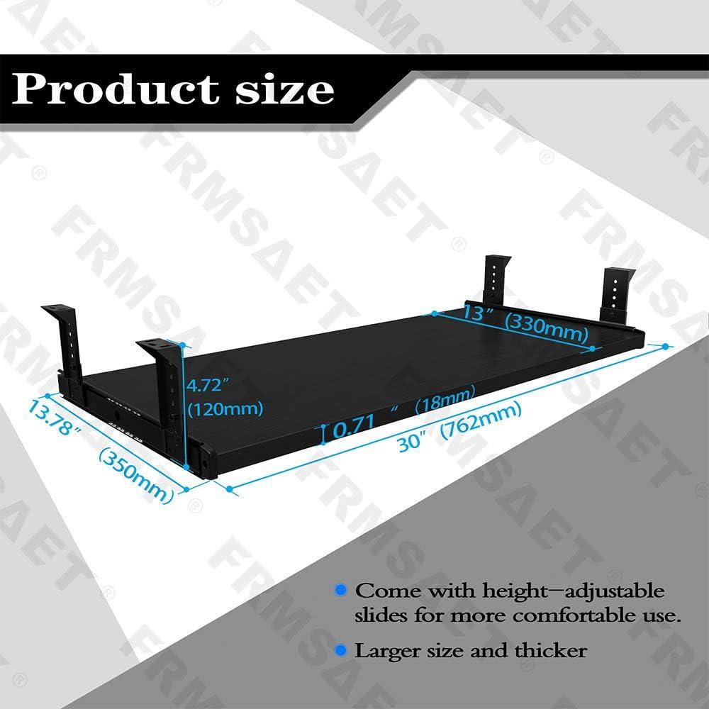 Bandeja para Teclado FRMSAET Ajustable 76.2 cm Madera Negra